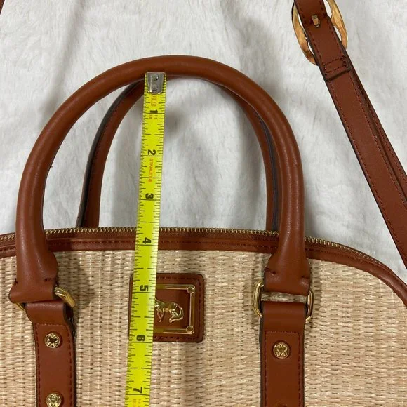 Emma Fox woven leather Handbag Satchel Tan Light Brown - Picture 6 of 11